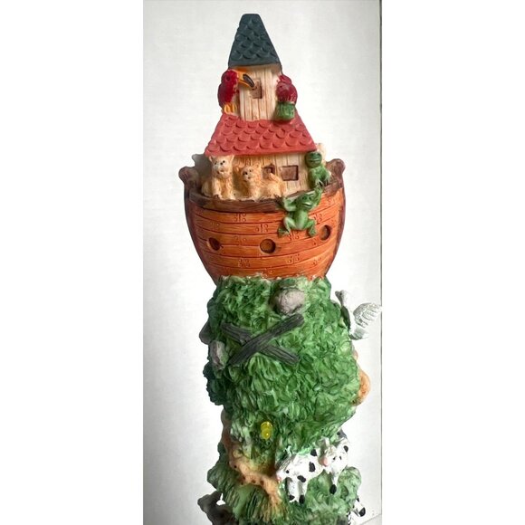 Noahs Ark Mountain Animal Figurine Tower Hand-Painted Resin 16" Tall Collectible - Picture 2 of 11